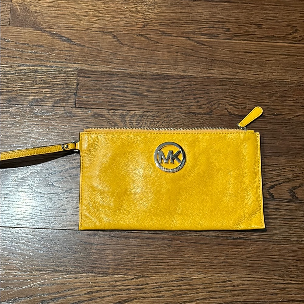 Michael Kors Yellow Leather Wristlet